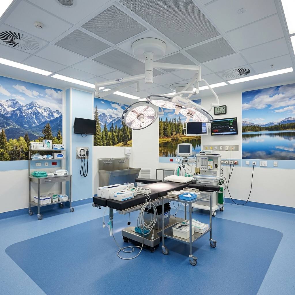 Real hospital ducted modular operating theater panels and ceiling